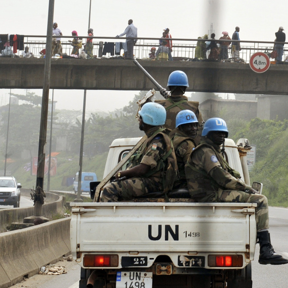 UN soldiers patrol the Abobo neighborhood of Abidjan, a district in the Ivory Coast. UN soldiers patrol the Abobo neighborhood of Abidjan, a district in the Ivory Coast.