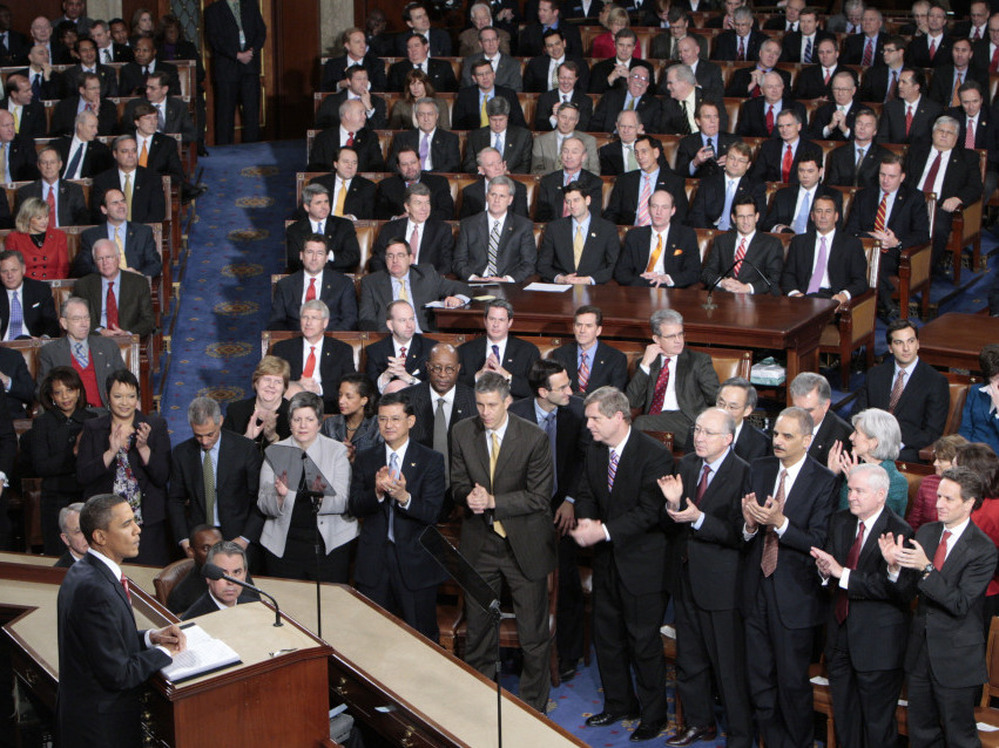 President Obama delivering his 2010 State of the Union address.