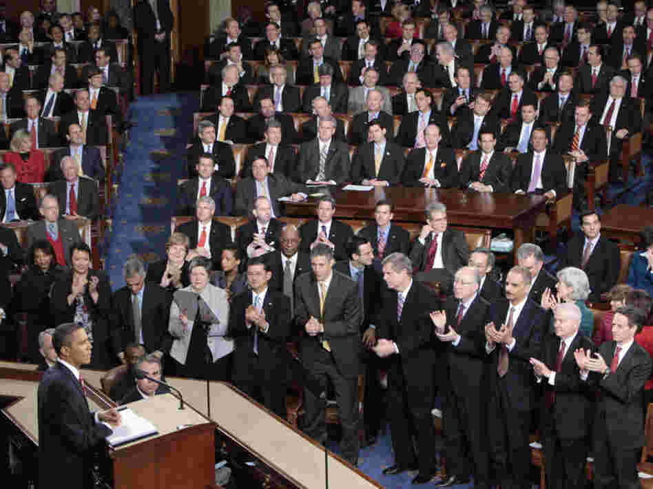 President Obama delivering his 2010 State of the Union address.