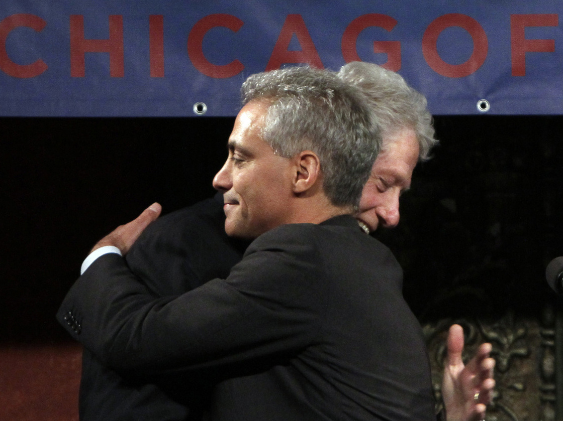 Former President Bill Clinton at a rally for would-be Chicago mayoral candidate Rahm Emanuel, Tuesday, Jan. 18, 2011.