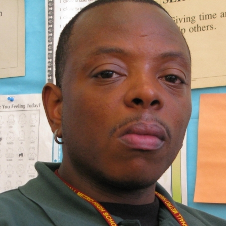 Albert Stinson, 38, mentors 10 boys at Marshall High School, on Chicago's West Side. Most of them are affiliated with gangs and have criminal records — and are at serious risk for becoming victims of violence.