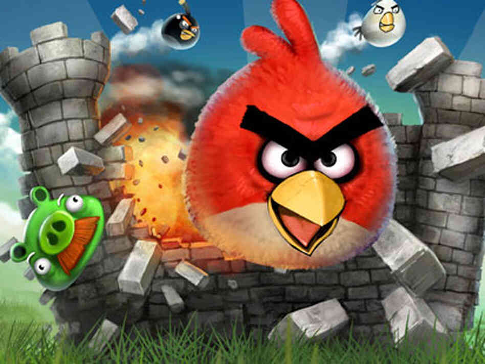 A screen shot of the digital game Angry Birds A screen shot of the digital game Angry Birds