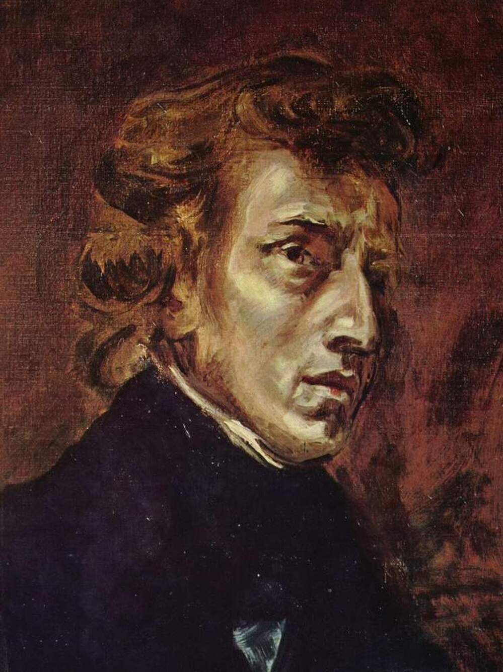 Frederic Chopin as portrayed in 1838 by Eugène Delacroix.