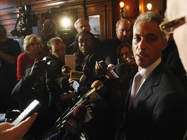 Rahm Emanuel at a Chicago news conference, Monday, Jan. 24, 2011.