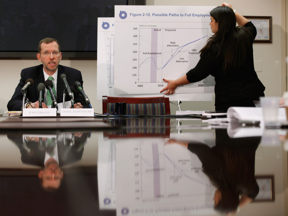 Conressional Budget Office Director Douglas Elmendorf at a news conference, Jan. 26, 2011.