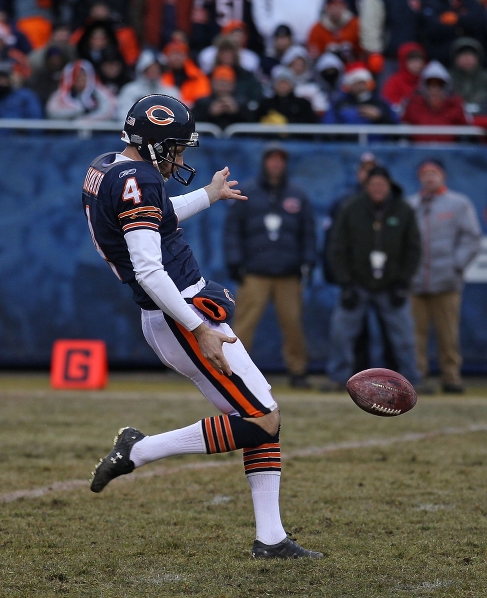 Brad Maynard of the Chicago Bears punts the ball against the New York Jets on Dec. 26 at Soldier Field in Chicago. 