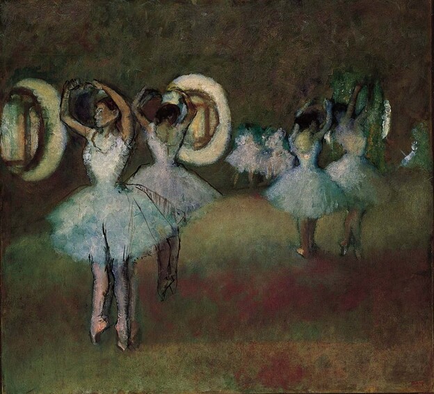 Dancers in the Rotunda at  the Paris Opera,  1895, by Edgar Degas
