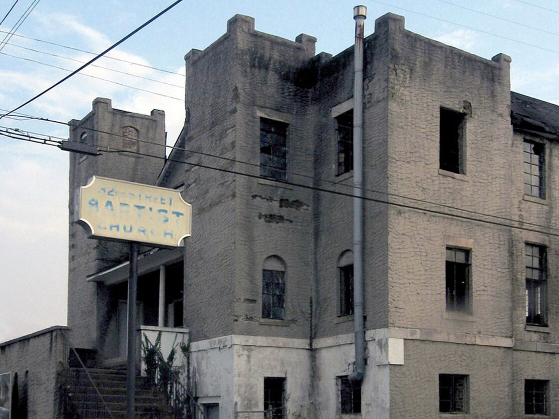 The 32nd Street Baptist Church in Birmingham, Ala., was one of 24 churches foreclosures in 2008.