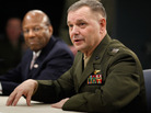 Vice chairman of the Joint Chiefs of Staff Gen. James Cartwright (R) and Defense Department Under Secretary of Defense for Personnel and Readiness Dr. Clifford Stanley at the Pentagon today, talking about plans for the repeal of "Don't Ask, Don't Tell." Vice chairman of the Joint Chiefs of Staff Gen. James Cartwright (R) and Defense Department Under Secretary of Defense for Personnel and Readiness Dr. Clifford Stanley at the Pentagon today, talking about plans for the repeal of "Don't Ask, Don't Tell."