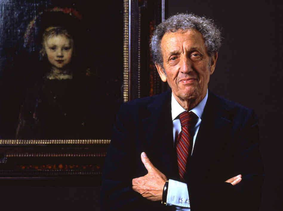 Simon, pictured above in the early 1980s, stands in front of one of the paintings in his collection, Rembrandt's Portrait of a Boy. Simon died in 1993.