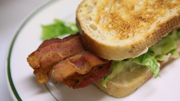 Bacon is cut from the pig's belly, and is one- to two-thirds fat. (Getty Images)