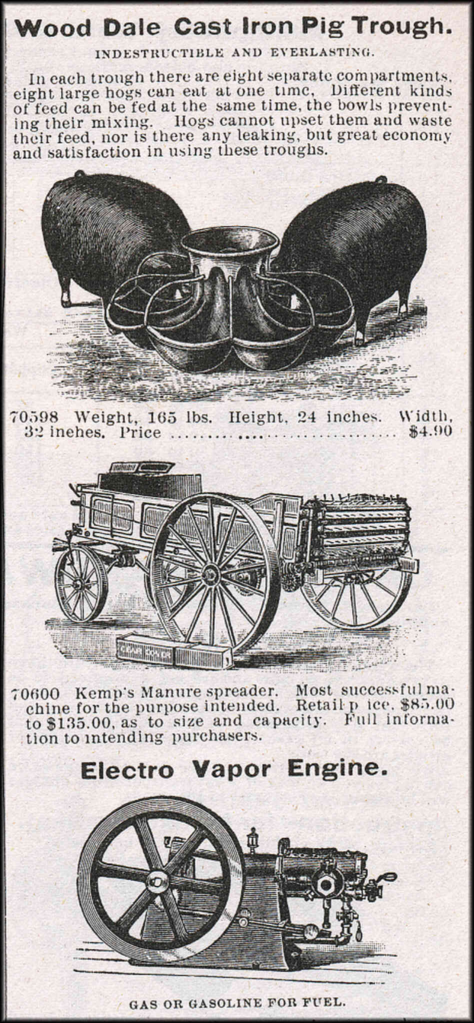 Agriculture tools from the 1895 Montgomery Ward & Co. catalog.