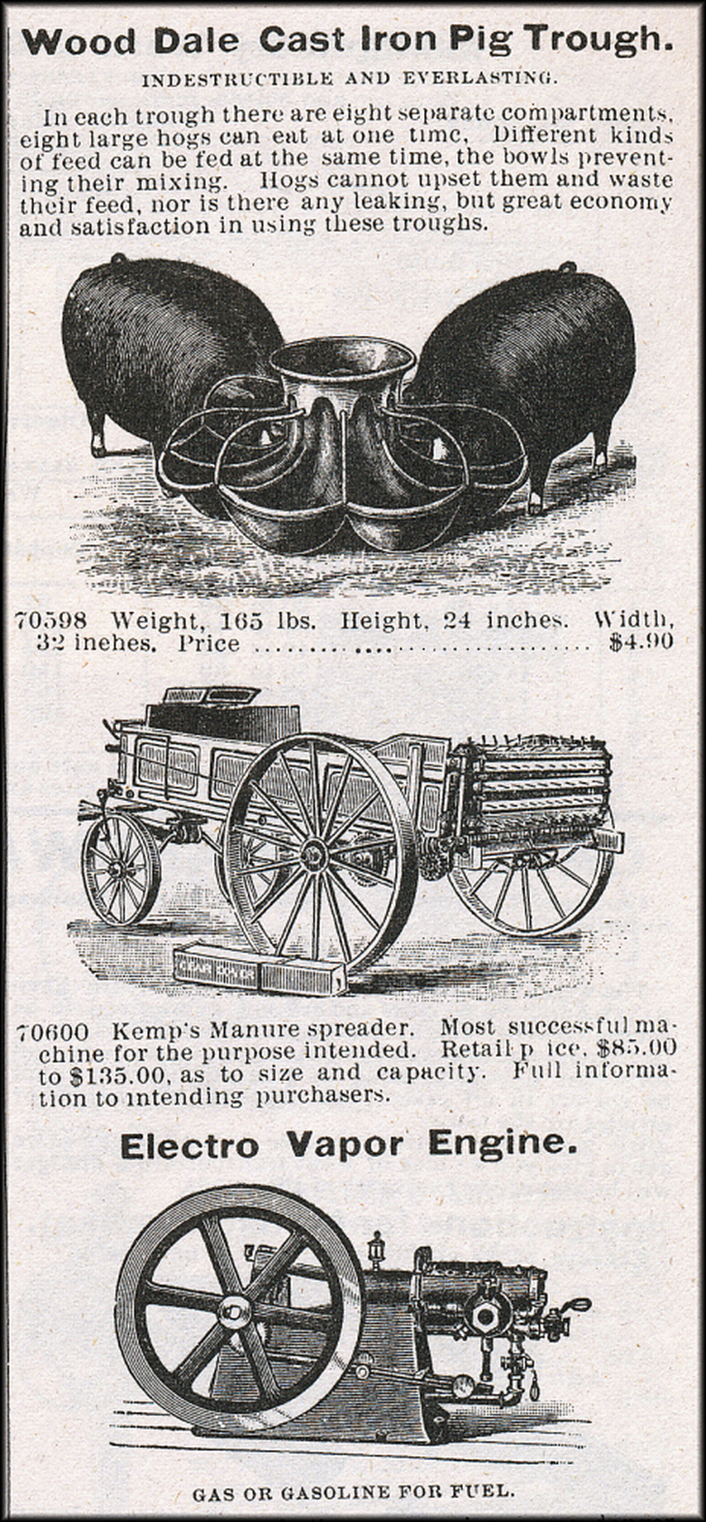 Agriculture tools from the 1895 Montgomery Ward & Co. catalog.