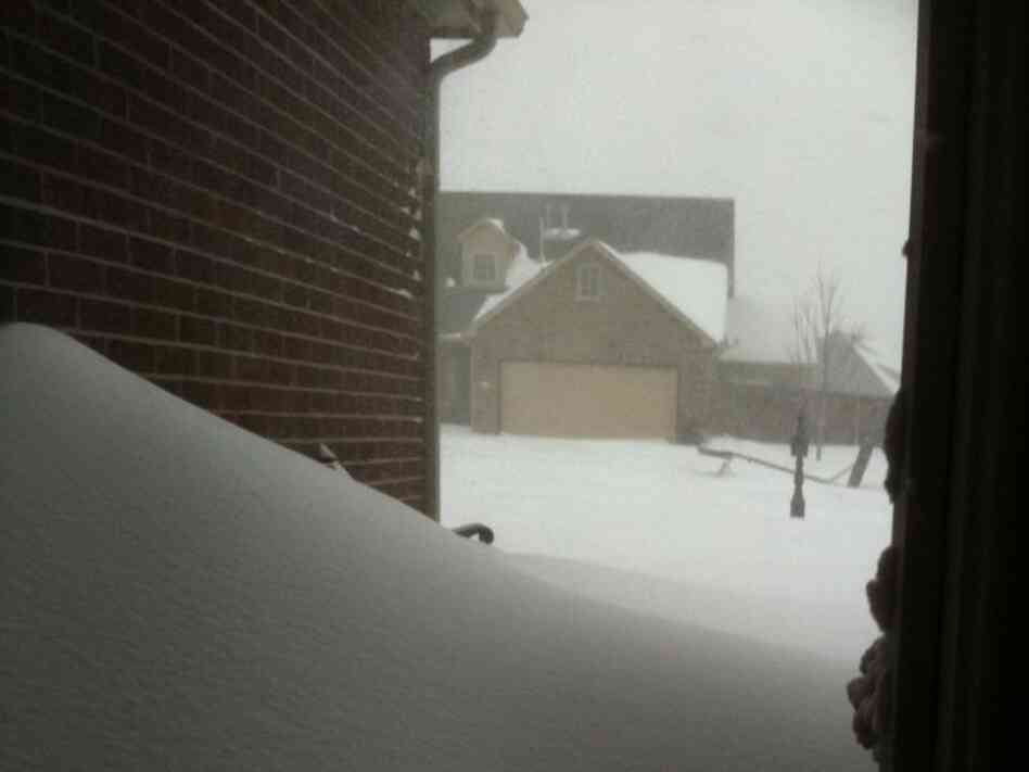 A snow drift in Tulsa, Oklahoma.