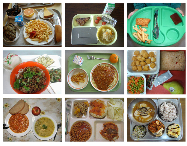 A collection of school lunches from around the world. ( )