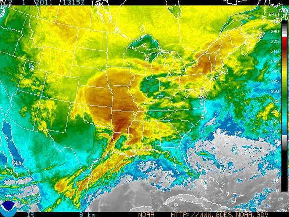 A radar of a massive winter storm expected to affect one-third of the country's population.