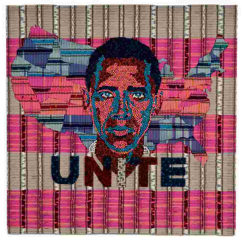 UniteInspiration for this portrait of President Obama came from a line in his speech at the 2004 Democratic Convention: "We are more than a nation of red and blue states." The piece uses 50,000 crayons.