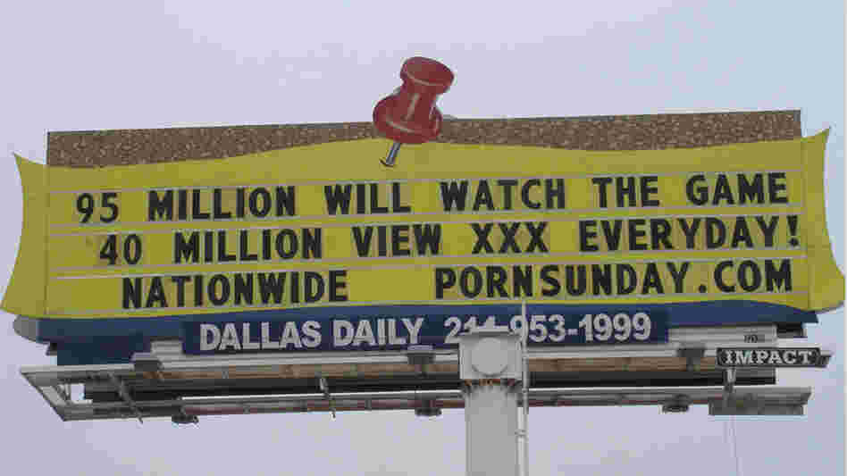 One of several billboards put up by XXXChurch.com in advance of Sunday's Super Bowl. The nonprofit ministry aims to help those battling pornography addictions.