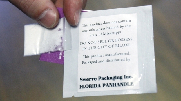 The "bath salts," which are being snorted and smoked to produce a cocaine- and meth-like high, have sent dozens of users to emergency rooms after violent behavior and hallucinations. Florida and Louisiana have banned the sale of the product.