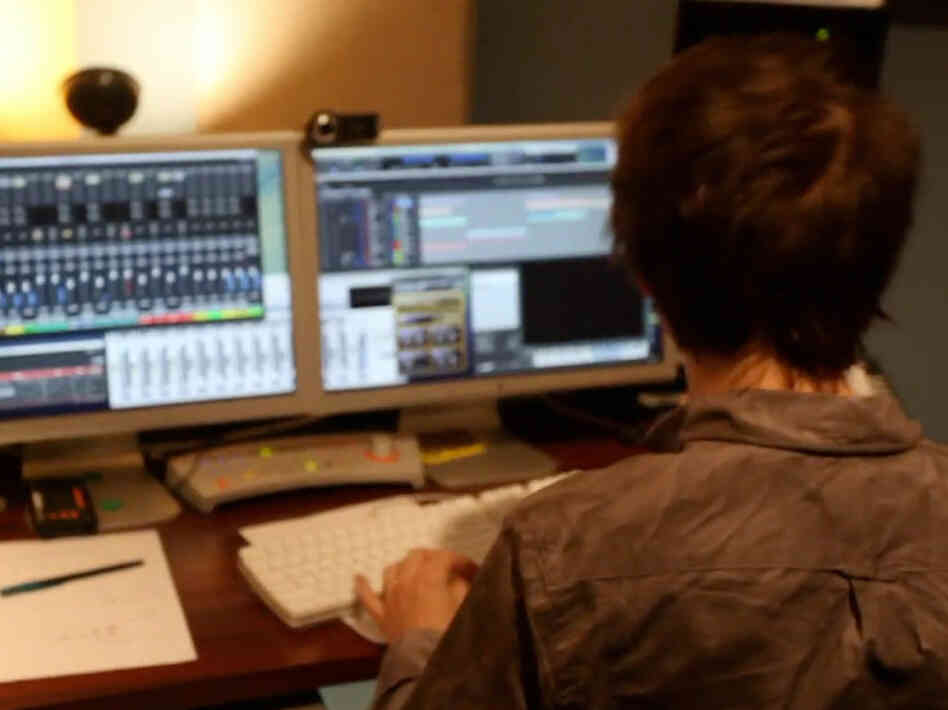 Ryan Lott of Son Lux in the studio. Ryan Lott of Son Lux in the studio.