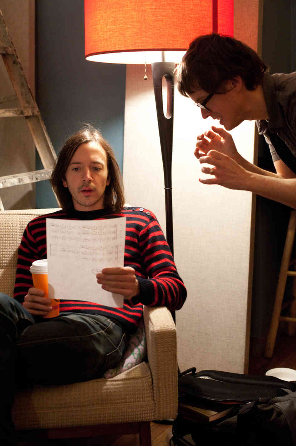 Son Lux (Ryan Lott) in the studio with CJ Camerieri (seated), co-founder of yMusic. Son Lux (Ryan Lott) in the studio with CJ Camerieri (seated), co-founder of yMusic.