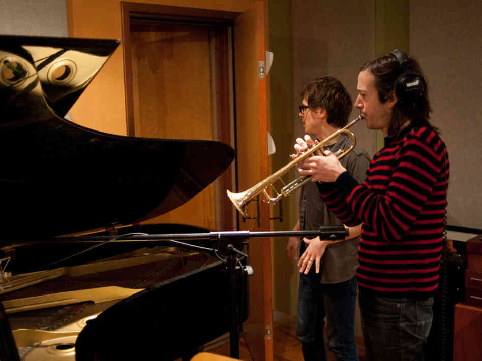 Son Lux (Ryan Lott) in the studio with CJ Camerieri, co-founder of yMusic, on trumpet. Son Lux (Ryan Lott) in the studio with CJ Camerieri, co-founder of yMusic, on trumpet.