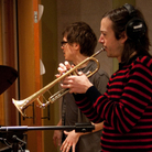 Son Lux (Ryan Lott) in the studio with CJ Camerieri, co-founder of yMusic, on trumpet. Son Lux (Ryan Lott) in the studio with CJ Camerieri, co-founder of yMusic, on trumpet.