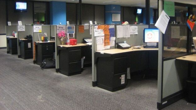 A row of cubicles in Orange County, Florida.