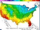 National Weather Service's forecasts for temperatures on Friday, Feb. 11, 2011. National Weather Service's forecasts for temperatures on Friday, Feb. 11, 2011.
