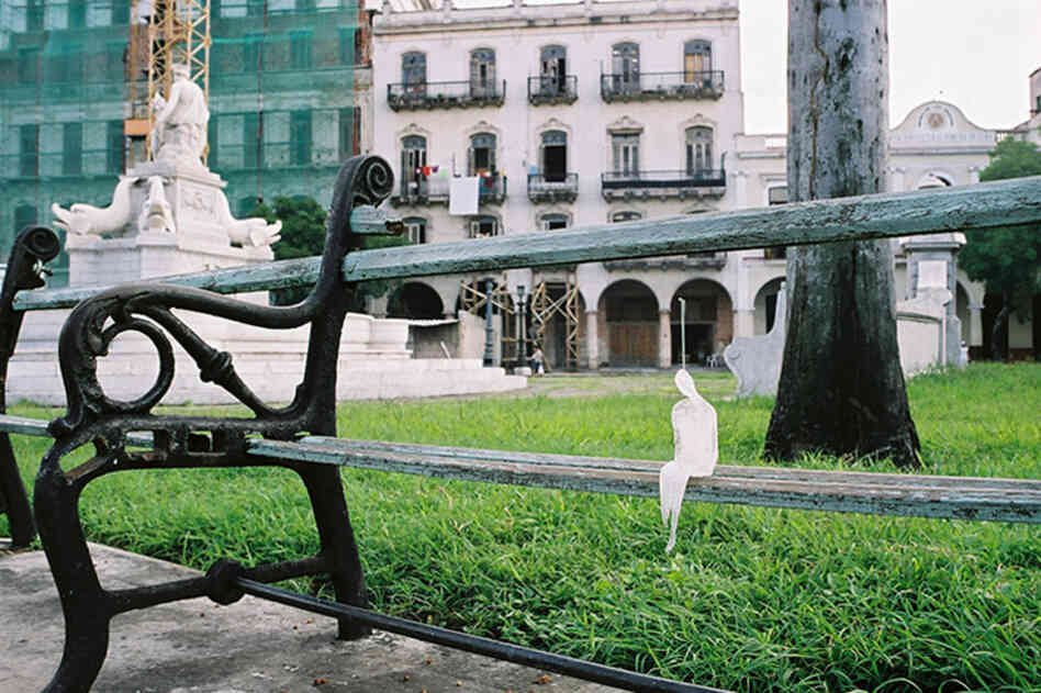 In Havana Vieja, Cuba in 2002. The MInimum Monument project began with only one or two sculptures in each location. 