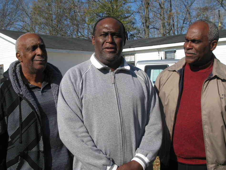 From left to right: Willis, Robert and James Lee. The three brothers are the sons of the Rev. Robert Lee Jr., who was one of the few to visit Frank Morris in the hospital after the shoe store was set on fire. From left to right: Willis, Robert and James Lee. The three brothers are the sons of the Rev. Robert Lee Jr., who was one of the few to visit Frank Morris in the hospital after the shoe store was set on fire.