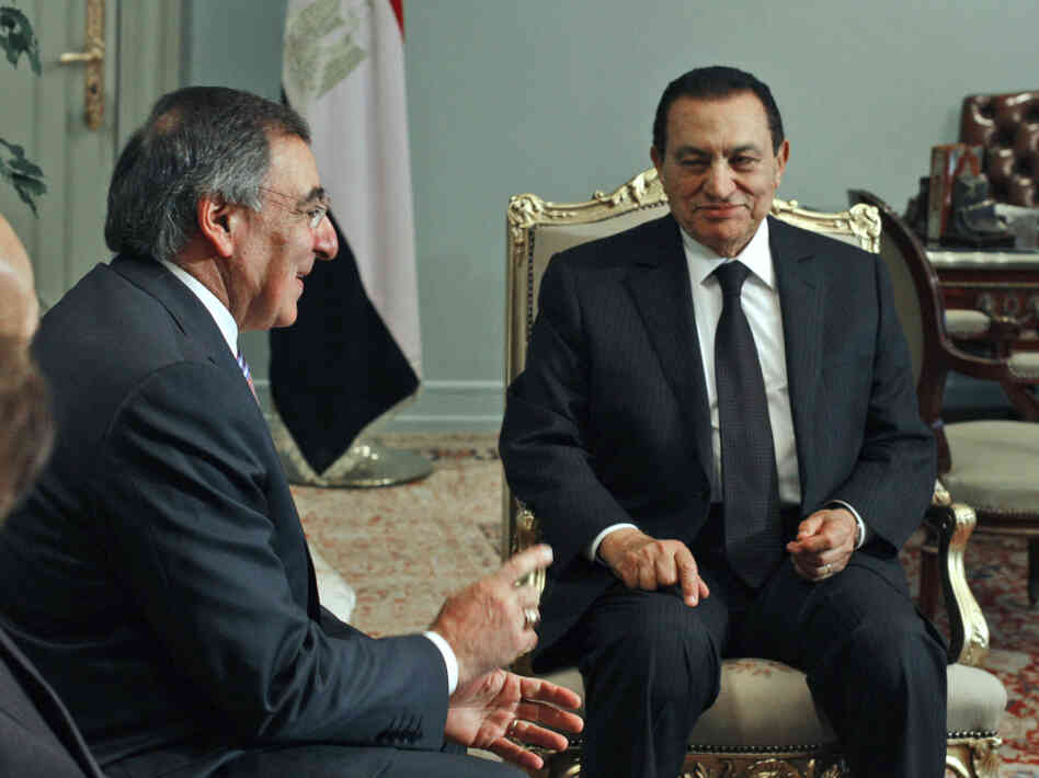 Last January, CIA Director Leon Panetta (left) met with Egyptian President Hosni Mubarak at the presidential palace in Cairo.