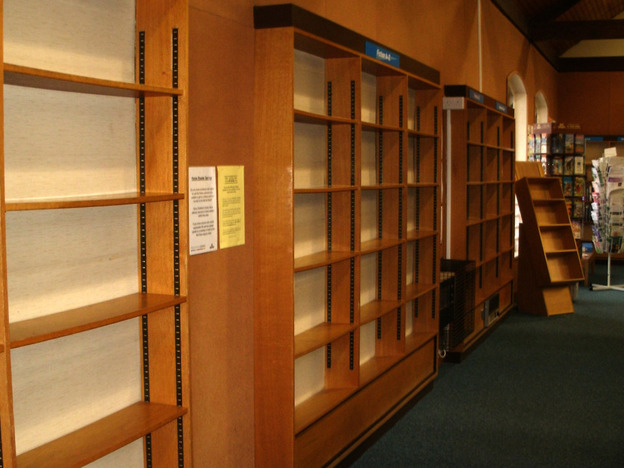 Stony Stratford Library, in a small town near Milton  Keynes, may be closing. Last month, customers checked out all  16,000 books as a protest against the proposed  closure.
