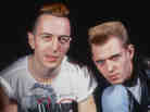Joe Strummer (1952 - 2002, left) and Paul Simonon of the punk rock group The Clash, 1984. (Photo by Unimedia/Getty Images)