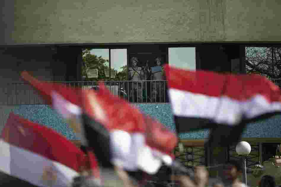 In an address to the nation Thursday, Mubarak announced his plan to stay until the September elections, with the backing of Egypt's military. Anti-government protests escalated. 