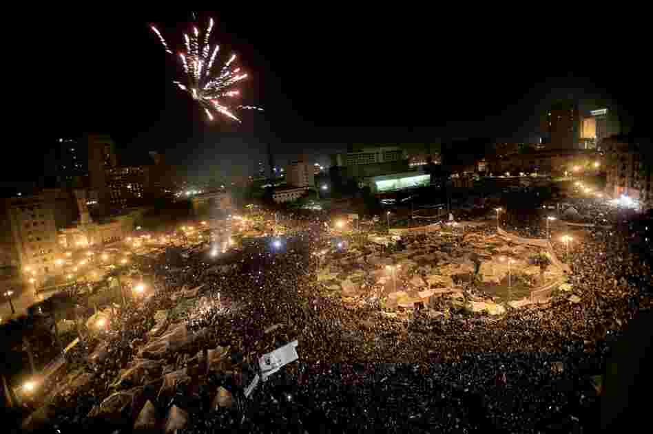 Millions of Egyptians celebrated the country's first transition of power in 30 years. 