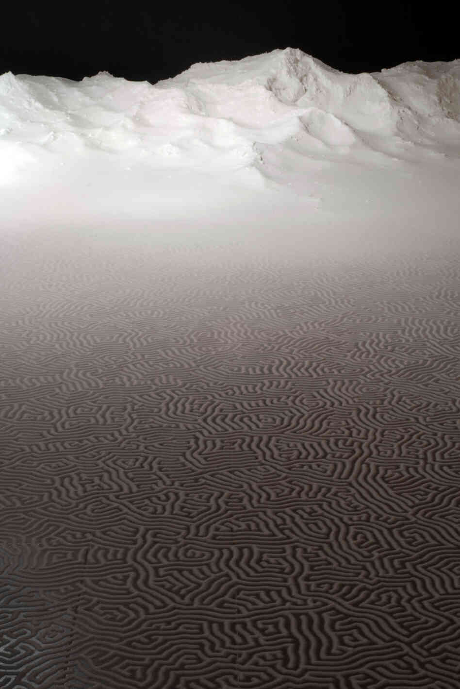 "Labyrinth" is one of Motio Yamamoto's works on display at the Fondation Espace Ecureuil in Toulouse, France. This piece took 50 hours to create over the course of five days and used 2,200 pounds of salt.