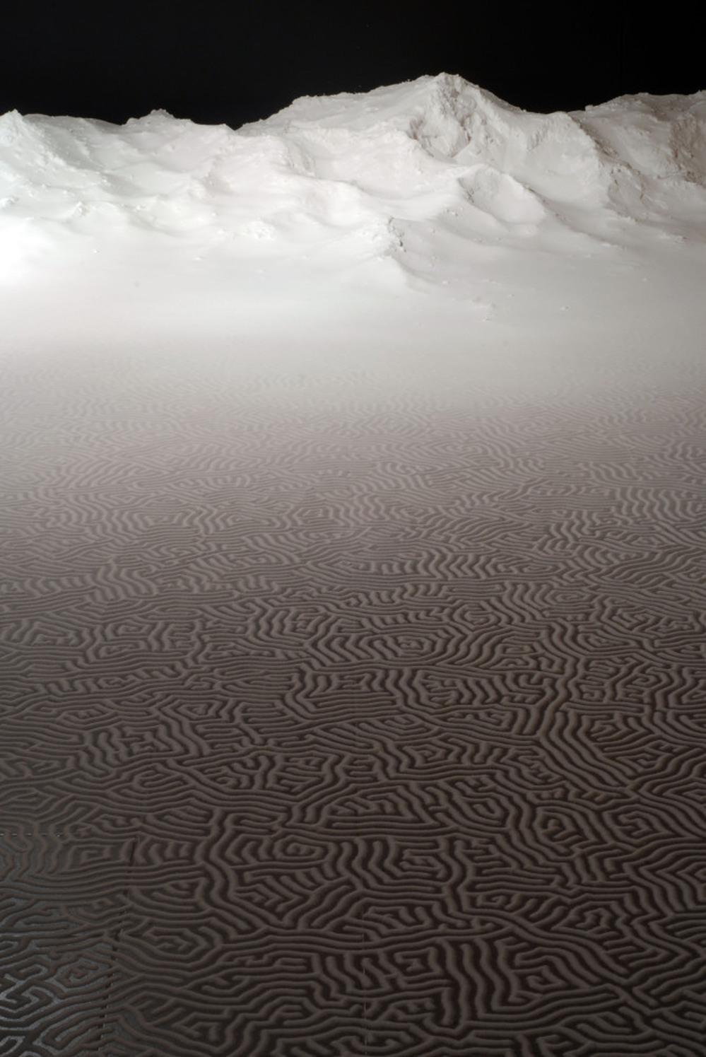 "Labyrinth" is one of Motio Yamamoto's works on display at the Fondation Espace Ecureuil in Toulouse, France. This piece took 50 hours to create over the course of five days and used 2,200 pounds of salt.