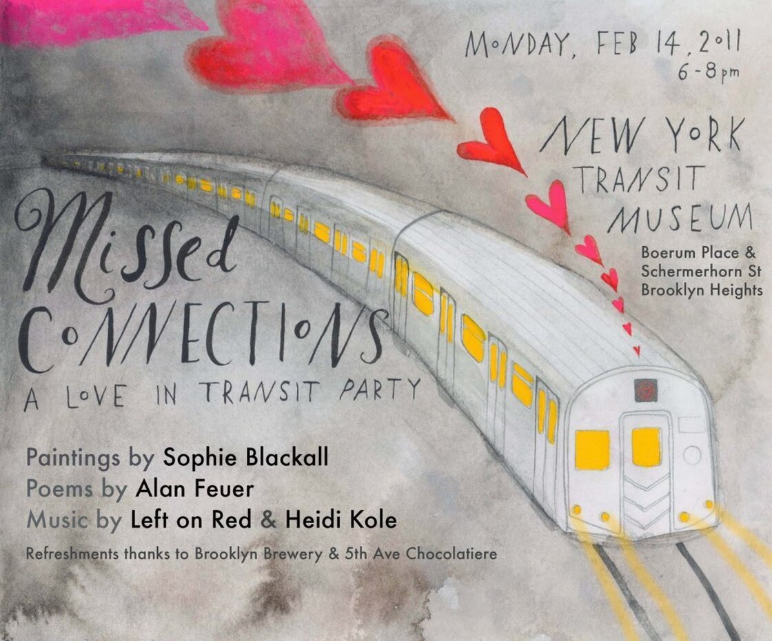 If you are in New York on Valentine's Day, you can attend the Missed Connections party.