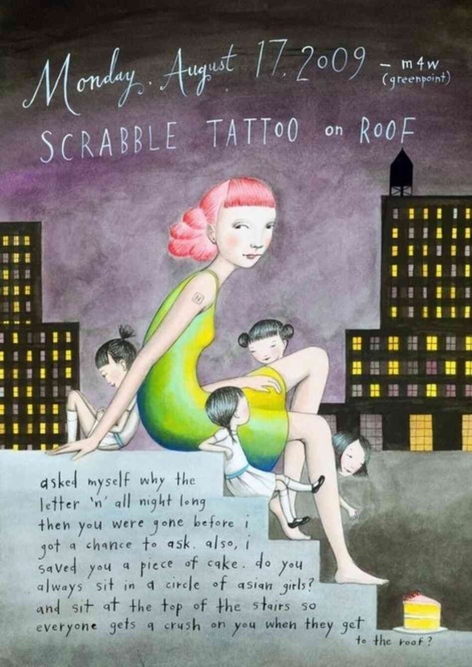 Sophie Blackall's "Missed Connections" drawings will be collected into a forthcoming book, and can be found online at missedconnectionsny.blogspot.com