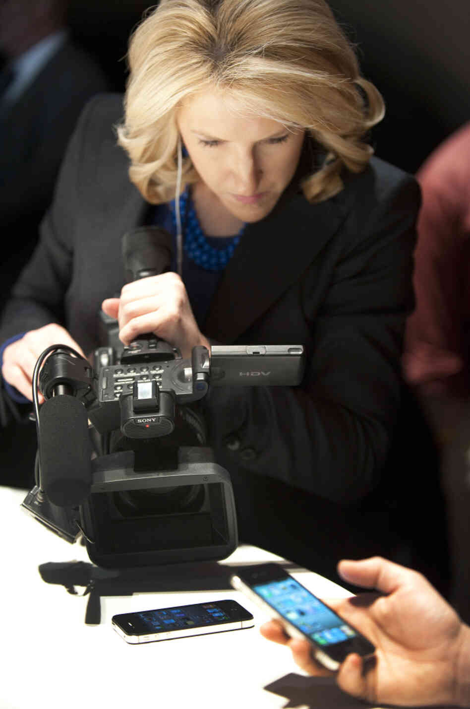 The Apple of my eye, for now: the Verizon iPhone 4 meets its public for the first time at a January media event in New York City. The Apple of my eye, for now: the Verizon iPhone 4 meets its public for the first time at a January media event in New York City.