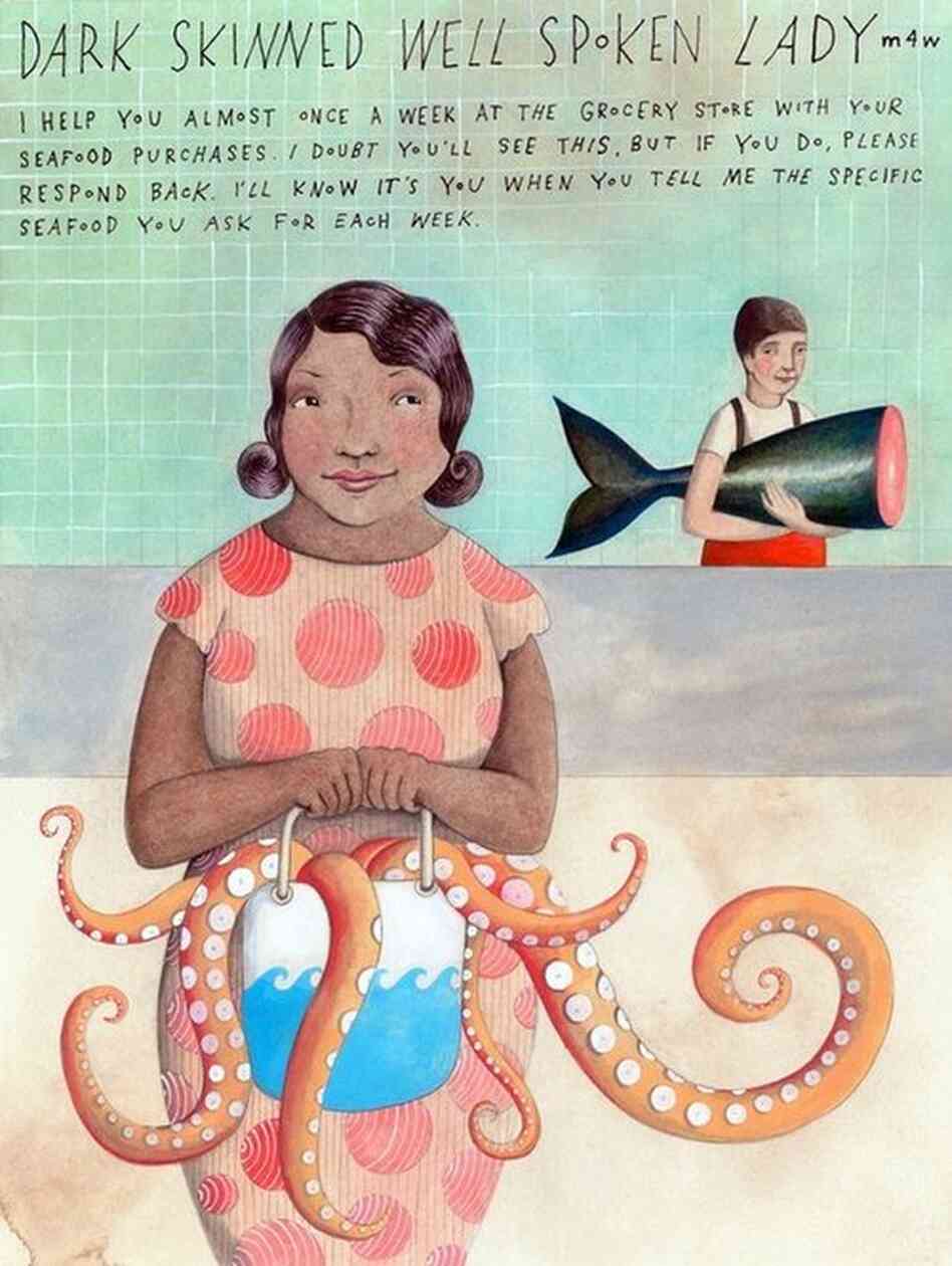 Sophie Blackall's "Missed Connections" drawings will be collected into a forthcoming book, and can be found online at missedconnectionsny.blogspot.com