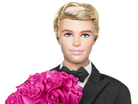 The 2011 Ken dressed in a tuxedo with a bouquet of roses. The 2011 Ken dressed in a tuxedo with a bouquet of roses.