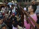 Egyptian antiquities graduates protested in front of the Supreme Council of Antiquities in Cairo today (Feb. 14, 2011). They were among many groups demanding jobs, higher pay or better working conditions.