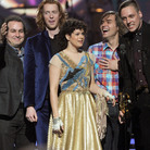 Arcade Fire accepts the Album of the Year Award for The Suburbs onstage during The 53rd Annual Grammy Awards. Arcade Fire accepts the Album of the Year Award for The Suburbs onstage during The 53rd Annual Grammy Awards.
