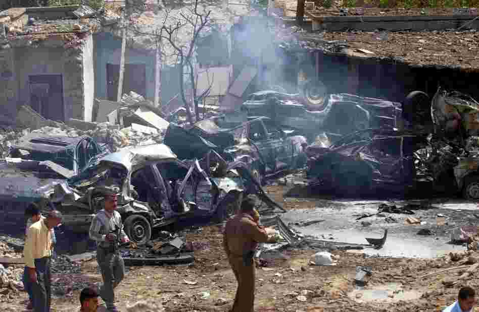 A car bomb caused this scene of wreckage in Kirkuk in 2006, where Alexander's task force was searching for Zafar of Syria. A car bomb caused this scene of wreckage in Kirkuk in 2006, where Alexander's task force was searching for Zafar of Syria.