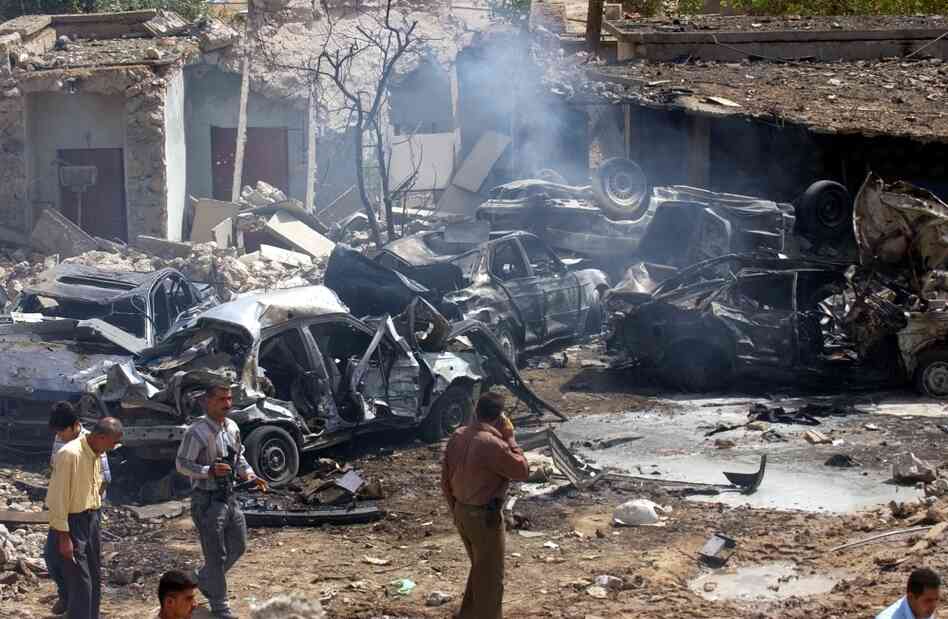 A car bomb caused this scene of wreckage in Kirkuk in 2006, where Alexander's task force was searching for Zafar of Syria. A car bomb caused this scene of wreckage in Kirkuk in 2006, where Alexander's task force was searching for Zafar of Syria.