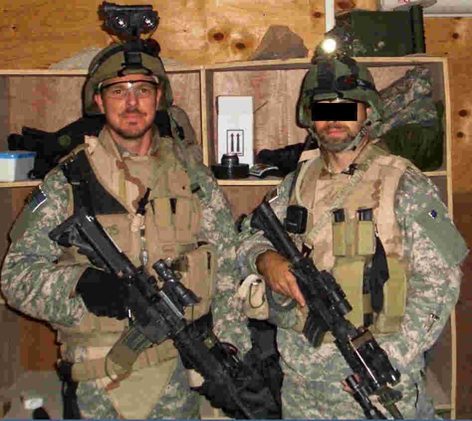 Matthew Alexander, a pseudonym for the author, is pictured with another interrogator who was part of the task force looking for Zafar.