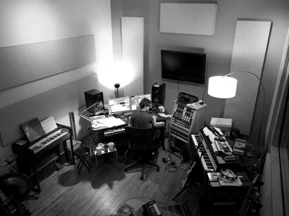 Son Lux (Ryan Lott) in studio, working on his project to write and record an entire album in February. Son Lux (Ryan Lott) in studio, working on his project to write and record an entire album in February.