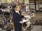 GE Aviation's former president, Jean Lyndon-Rodgers, in 2009, showing off the joint strike fighter engine in Evendale, Ohio. GE Aviation's former president, Jean Lyndon-Rodgers, in 2009, showing off the joint strike fighter engine in Evendale, Ohio.